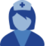 Nurse counsellor icon with healthcare symbol